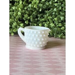 Milkglass Hobnail-style Mini Cream Pitcher